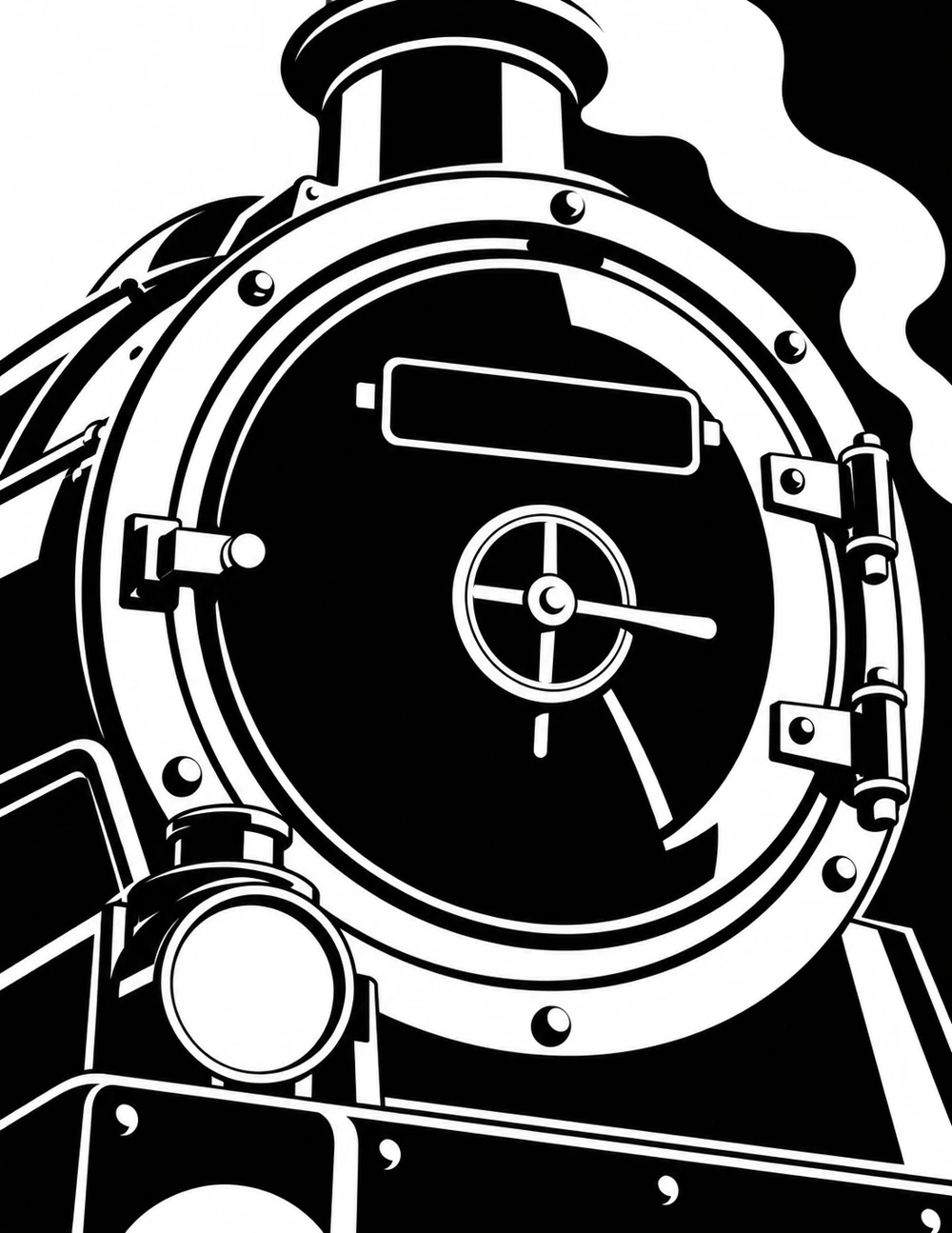 Completed artwork: The smokebox in close detail