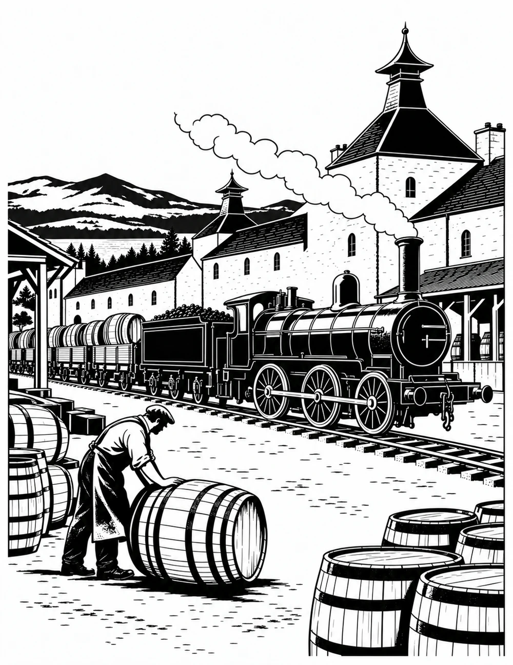 Completed artwork: The distillery and the cooper