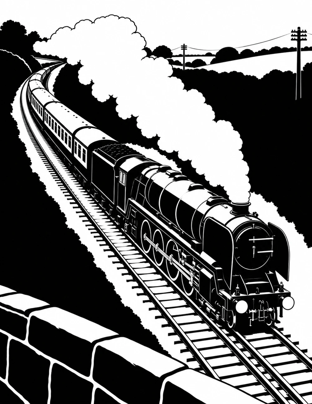 Completed artwork: Clan Line through the cutting