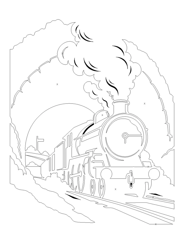 Printable colouring page from the railway taster