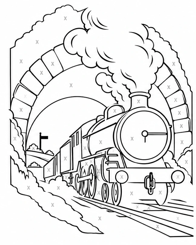 Through the tunnel: empty upright line drawing without a hand